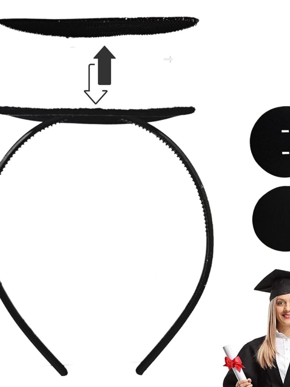 Graduation Cap Headband Secures Your Grad Cap Upgrade Insert Hairstyle Hat Acces